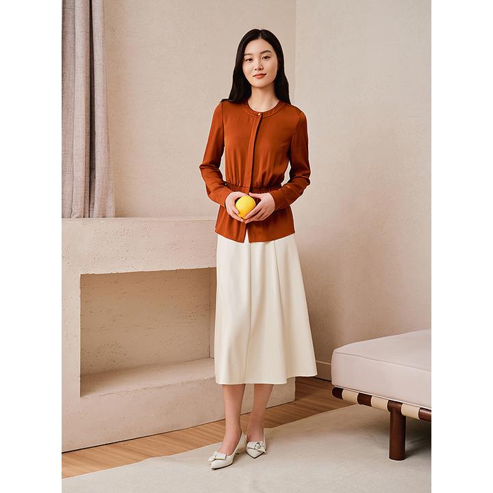 YINER/音儿【醋酸系列】早秋新款法式显瘦气质优雅衬衫8C65130136