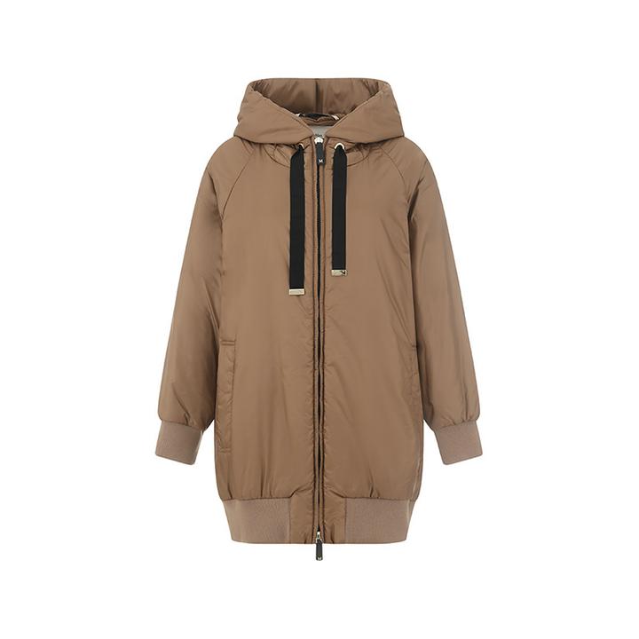 未使用 MaxMara The Cube 女士中长款薄款连帽棉服 GREENMA