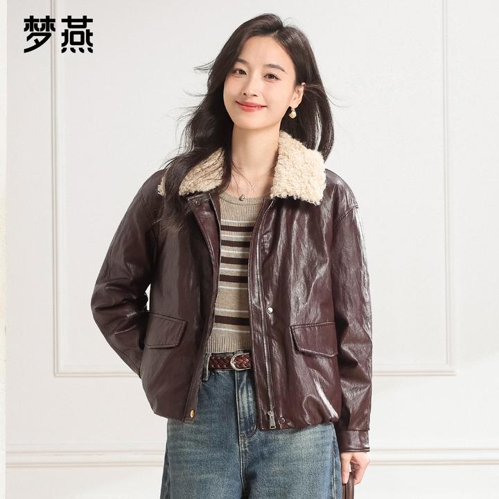 梦燕秋冬女款舒适保暖易打理百搭H版型小翻领时尚羽绒服CY22B5004