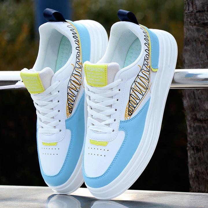 新款男鞋2025春秋皮面防水小白鞋男士休闲白色板鞋潮流跑步鞋男