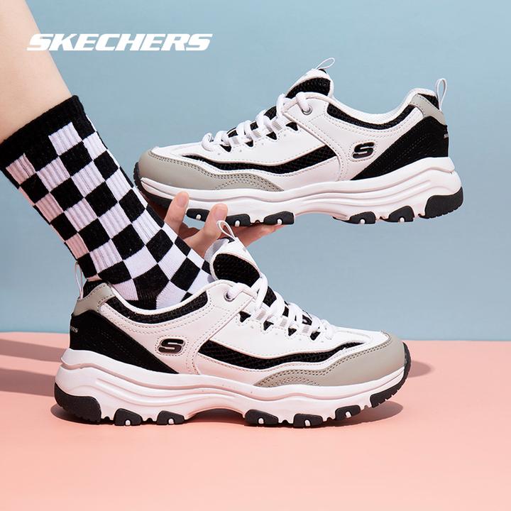 【琥珀流光】斯凯奇休闲鞋女鞋新款轻便透气时尚运动鞋子复古熊猫鞋