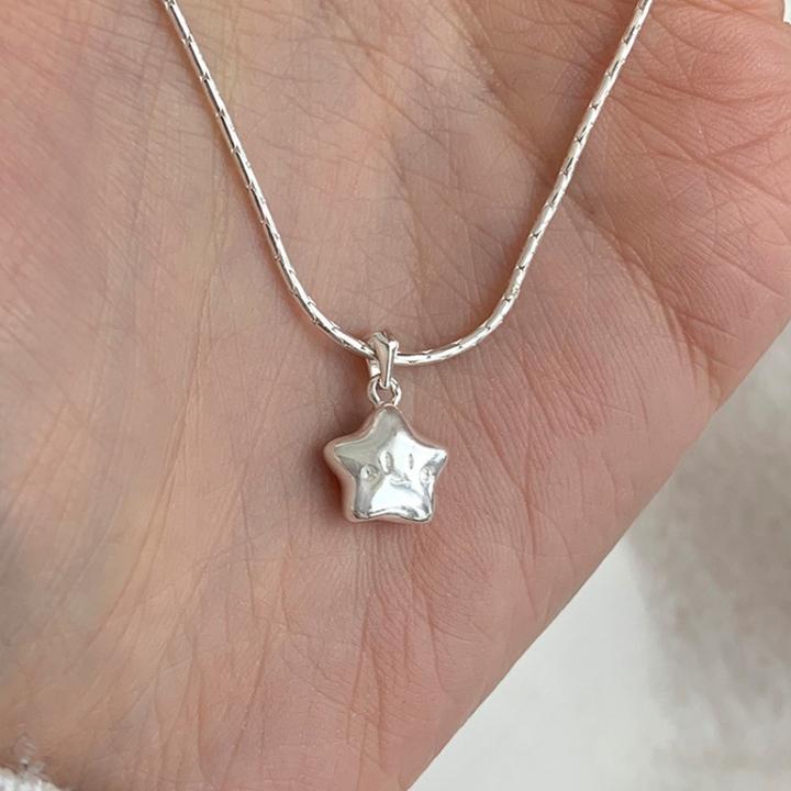 小众幸运五角星蛇骨项链女可爱笑脸星星颈链锁骨链森系小清新