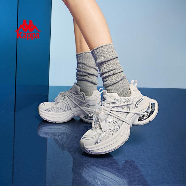 Kappa卡帕都市运动女鞋时尚潮流百搭休闲增高老爹鞋K0F65MC12CZ