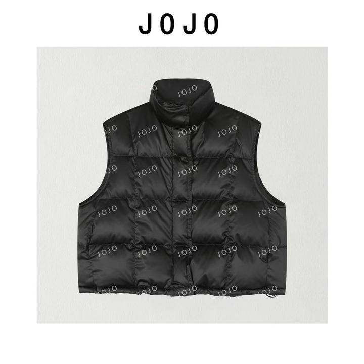 玖了个玖 2025冬款 极简百搭定制面料高领羽绒马甲 2510C6978