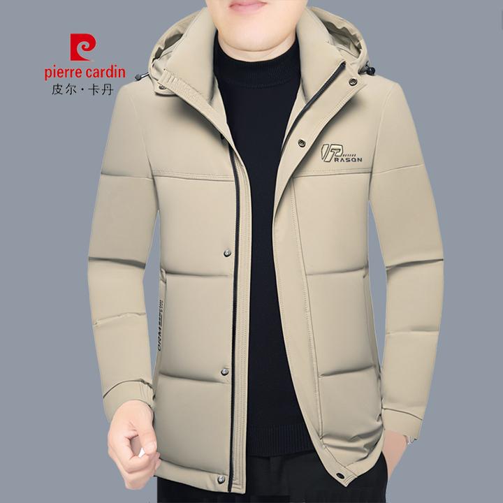加厚鸭绒外套男中年冬季中长款羽绒服皮尔卡丹男装商务休闲宽松版