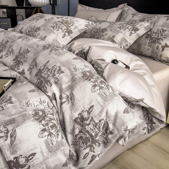 轻奢高端全棉A类床上四件套纯棉色织提花被套罩床单床笠款三件套