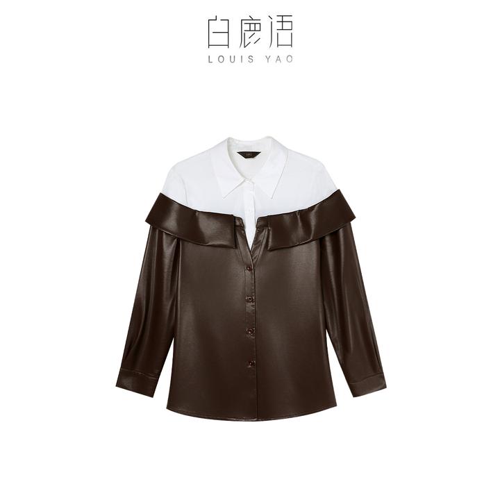 【商场同款新品】白鹿语新款时尚休闲PU皮休闲外套（播）BL20485