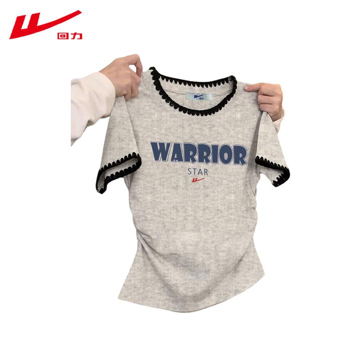 回力夏季夏装短袖T恤女修身短款辣妹多巴胺上衣棉修身显瘦百搭