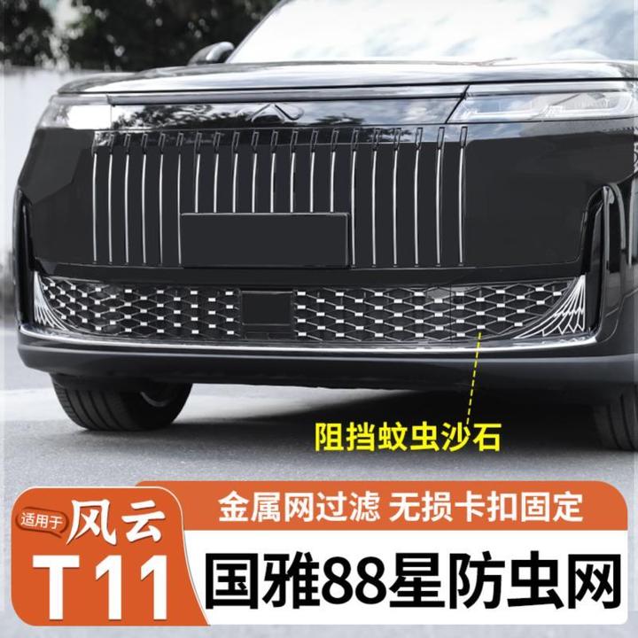 奇瑞风云T11国雅前脸防虫网中网格栅防护网前水箱罩汽车改装配件
