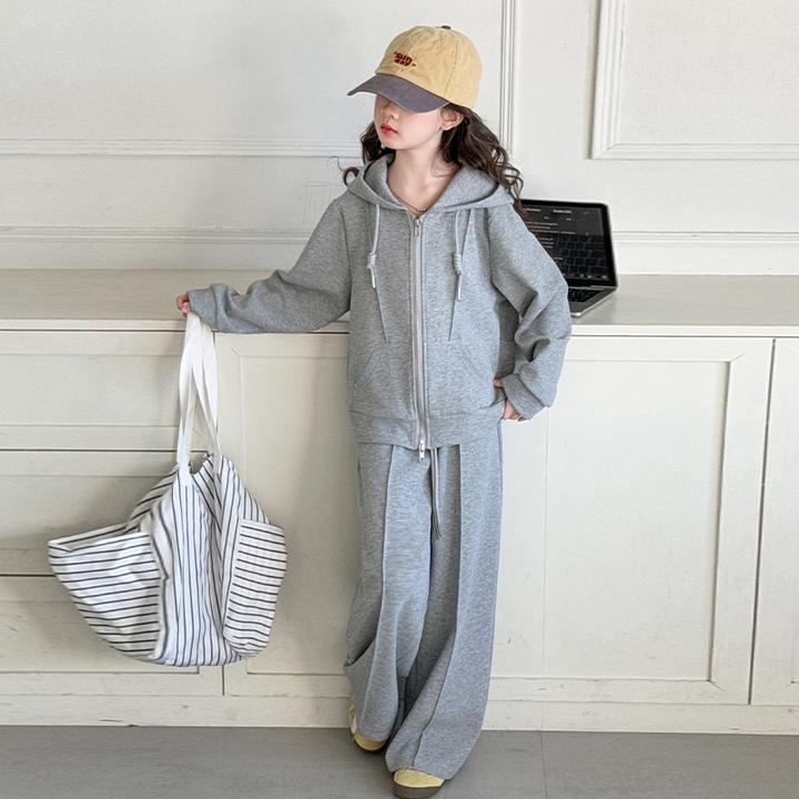 女童春秋款韩版休闲连帽卫衣套装中大童小女孩时髦洋气儿童春装潮