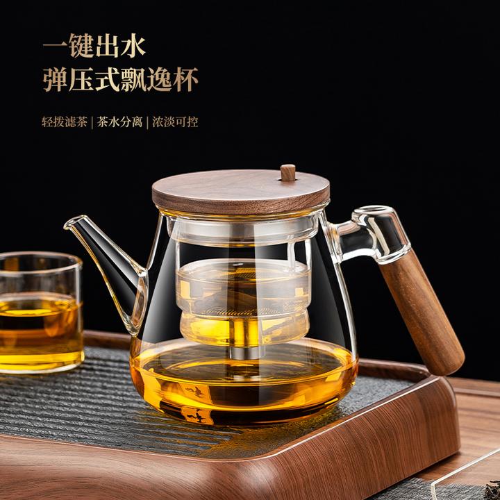 当代 新款大容量玻璃懒人泡茶神器茶水分离冲茶壶喝茶杯茶盘茶具
