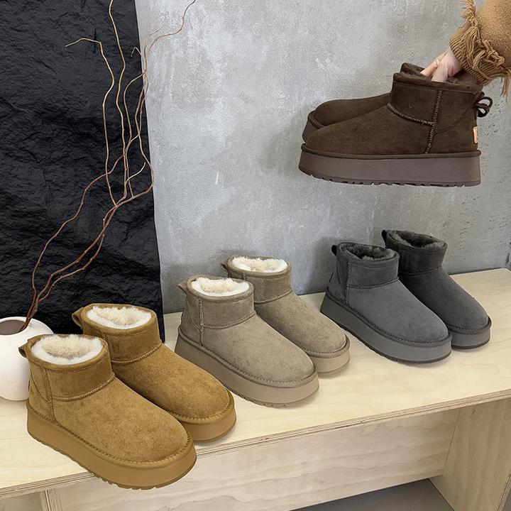 2025新款秋冬季加绒加厚面包鞋百搭棉鞋女厚底增高防滑雪地靴女款