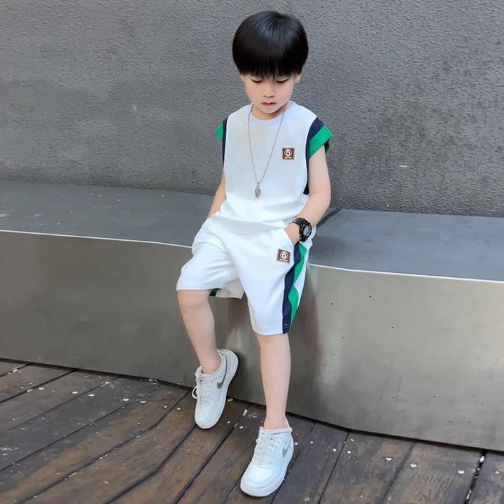 男童夏套装2025两件套夏季薄款中大儿童背心短裤衣服森系运动洋气