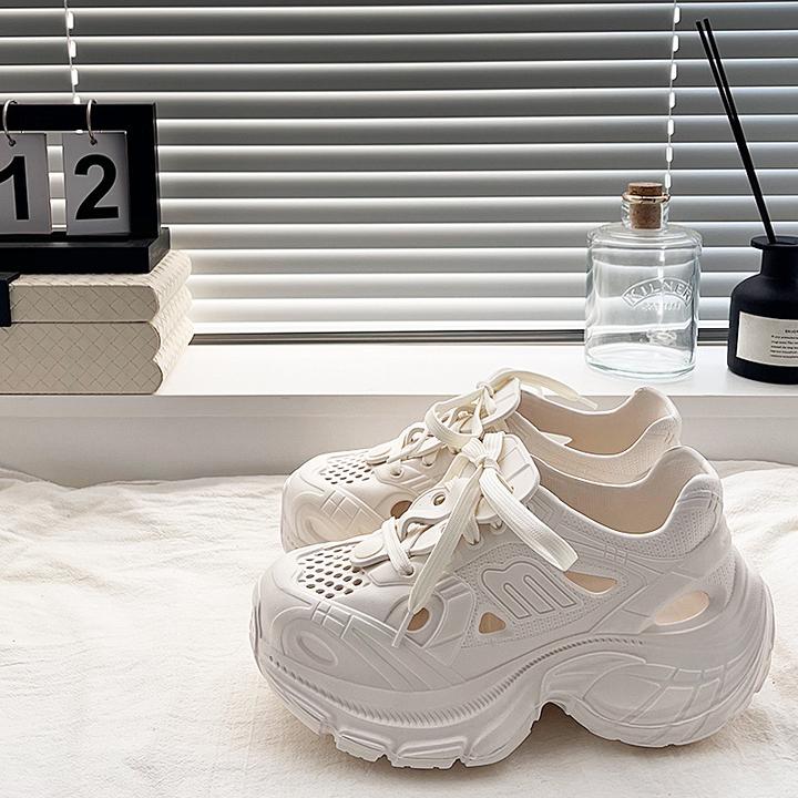 2025新款厚底增高老爹鞋女士增高时尚外穿EVA巴黎运动休 闲凉拖鞋