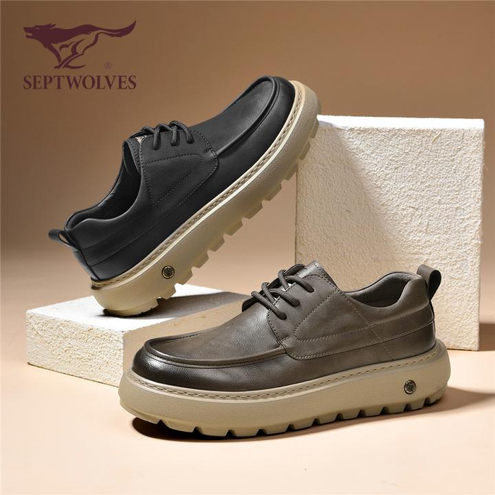 七匹狼2025秋季新款运动休闲鞋男鞋低帮皮鞋防水复古英伦风板鞋