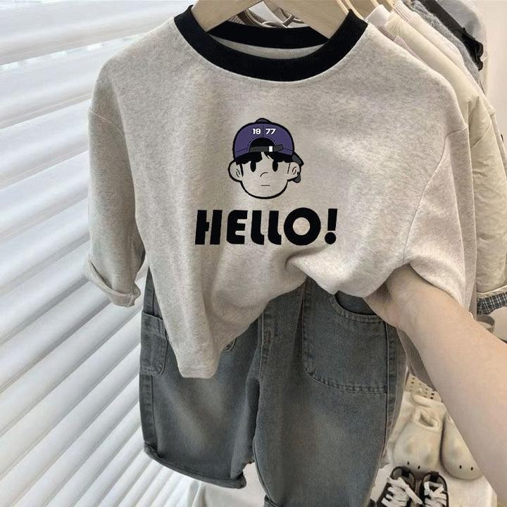 100纯棉男童春秋款2025新款中大童长袖T恤宽松帅气新中式上衣爆款