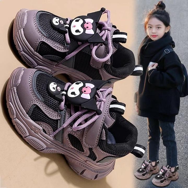 女童鞋春秋季2025新款儿童运动鞋女孩洛米卡通老爹鞋透气中大童