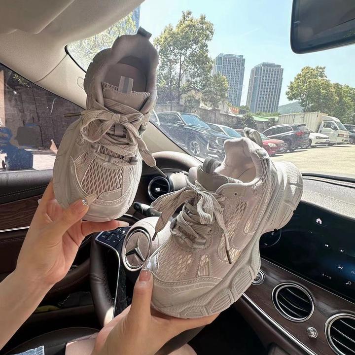 韩国透气老爹鞋2025早秋新款休闲运动时尚系带款轻便洋气女鞋潮