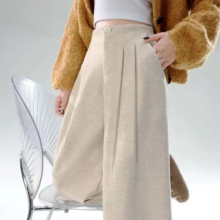 【绵羊毛+运费险】2025秋冬新款垂感高级百搭长裤加绒加厚-H59