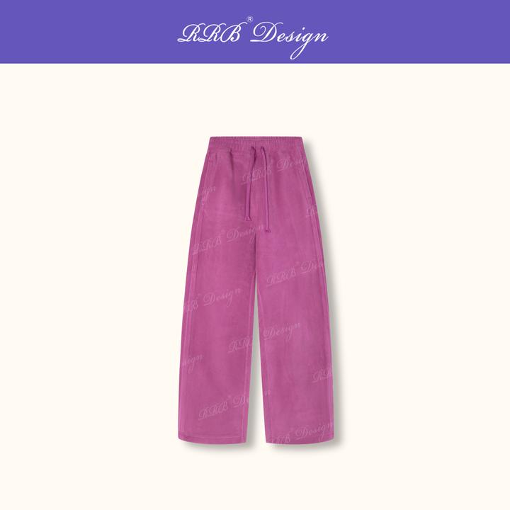 RRB Design加厚绒松紧腰系带定染休闲裤百搭直筒长裤卫裤