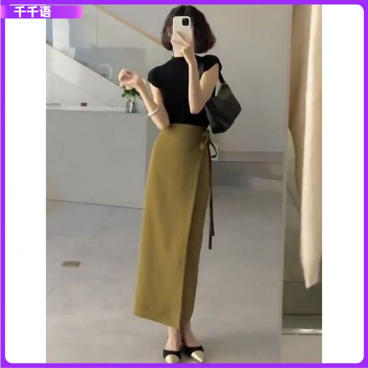 I2025夏季盐系御姐时尚炸街别致独特上衣简约法式显瘦裙子套装l