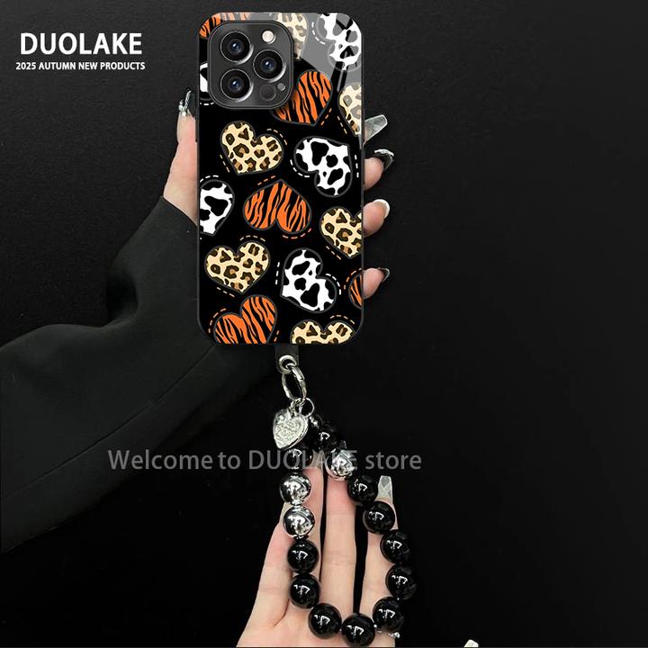 美拉德豹纹适用苹果vivo华为oppo小米iPhone17电镀玻璃防摔手机壳