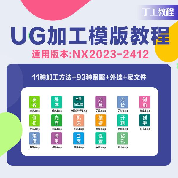 UG加工模板2023-2412，高效编程策略，插件+宏制作