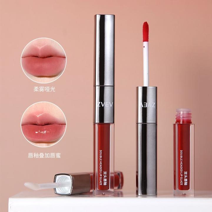 镜面哑光双头唇釉水光唇泥丝绒持久不掉色唇蜜显白雾感学生平价