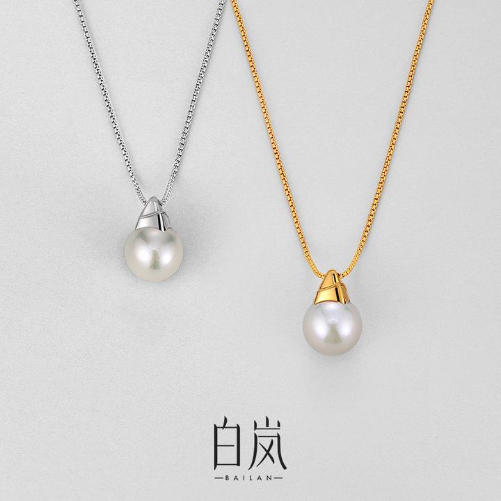 【3月新品】白岚剪春项链925银珍珠吊坠锁骨链高级配饰女小众XL5306