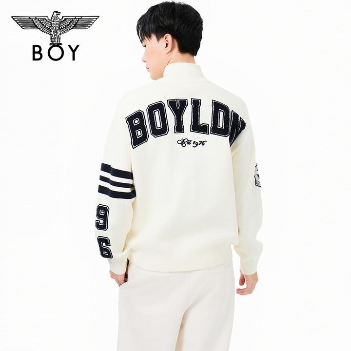 BOYLONDON2025新款秋季学院风男女同款针织套头毛衣毛衫N60033