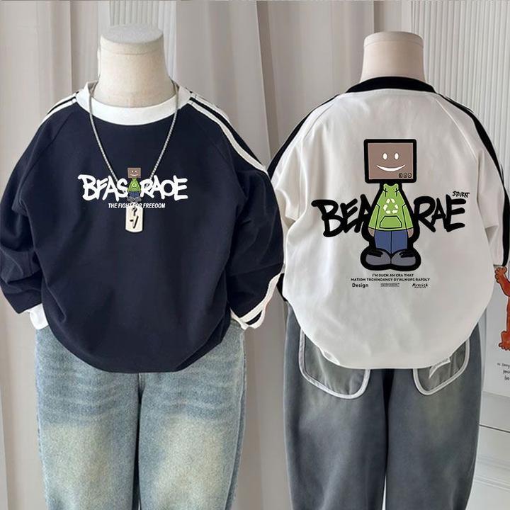 纯棉儿童长袖春秋T恤儿童装新款中小童宝宝卡通洋气女童打底上衣T