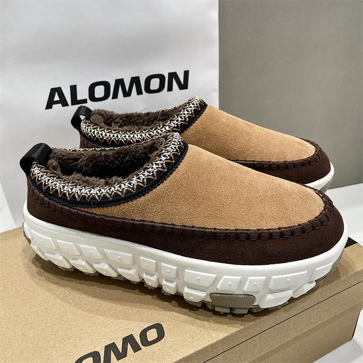 爆款轮胎底雪地棉女款2025秋冬季新款懒人一脚蹬厚底防滑面包鞋