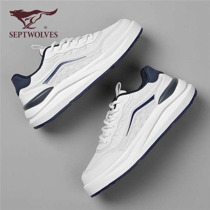 七匹狼官方正品小白鞋2025新款透气厚底增高板鞋男士休闲运动潮鞋