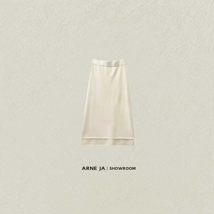 ARNE JA｜“织物之美”递进锁温山羊绒精织半身裙W7487977