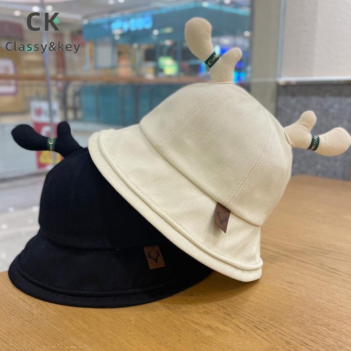 Classy key新加坡设计师联名款可爱鹿角渔夫帽子女春夏季卡通立体