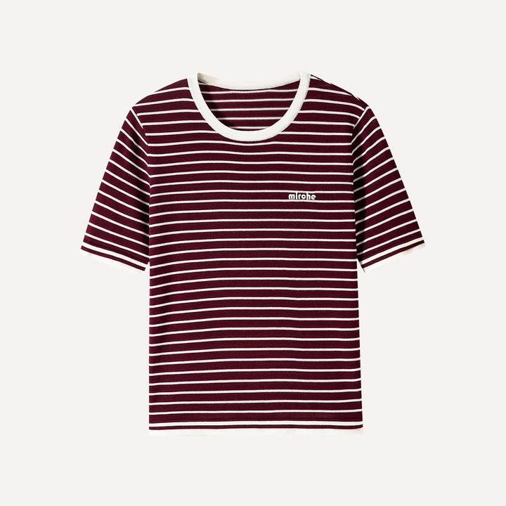 5MDT013【MIRCHE】超细织套头圆领刺绣针织羊毛上衣