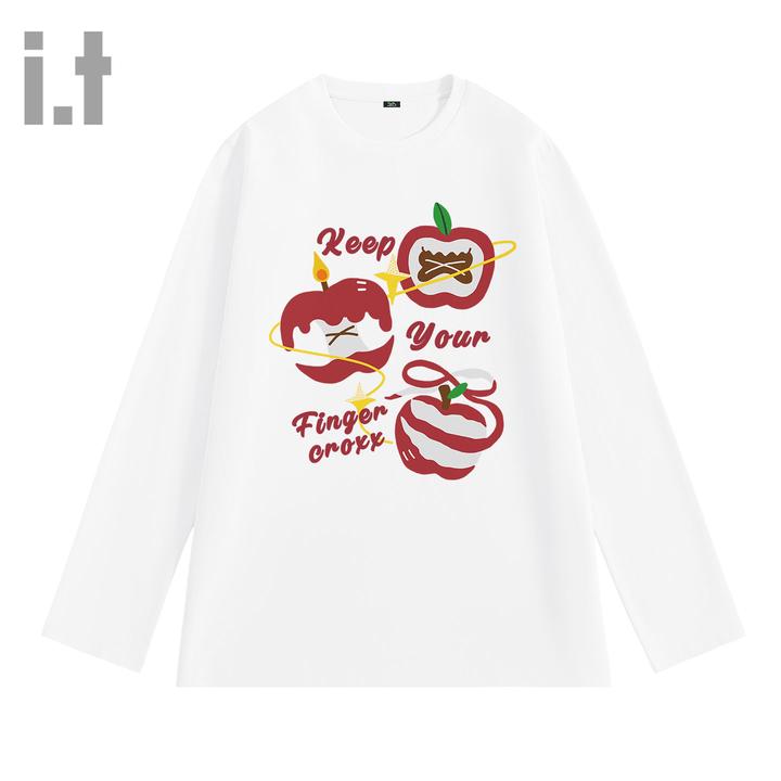 it FINGERCROXX潮牌高端长袖t恤女2025秋季新款情侣装内搭打底衫