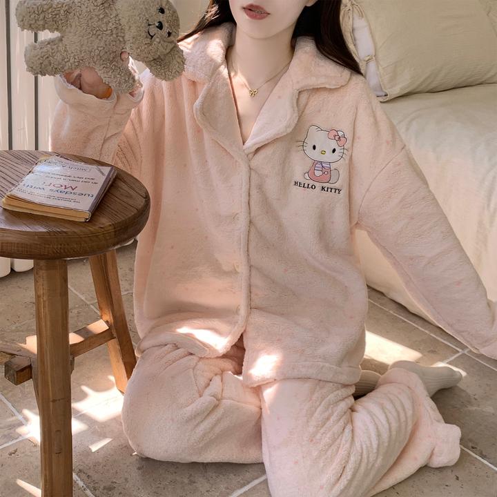 秋冬季睡衣女款爆款2025新款法兰绒加绒加厚保暖珊瑚绒家居服套装