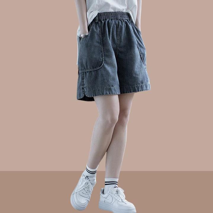 2024夏女装新款女士牛仔短裤薄款裤子宽松大码新款阔腿小个子高腰