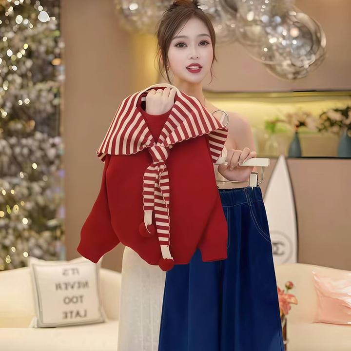 女童春秋款套装2025新款洋气儿童时髦韩版披肩套头毛衣两件套休闲