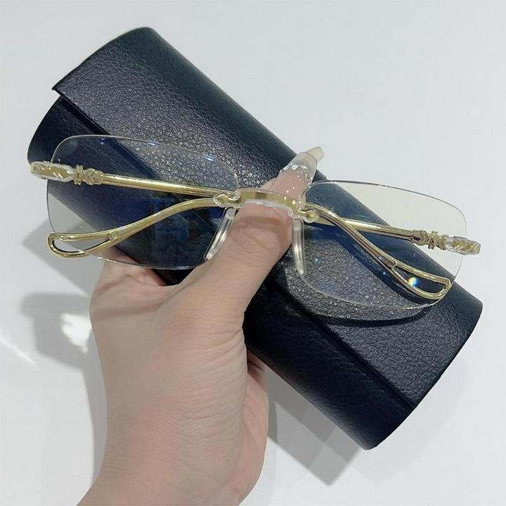 高档无框老花镜男超轻时尚防蓝光防辐射高清中老年老光老视眼镜女