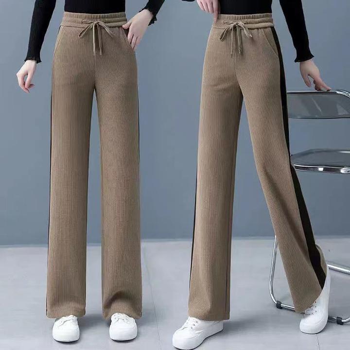 时尚阔腿裤女纯爆款春秋百搭长裤女显瘦简约高腰气质网红休闲女裤