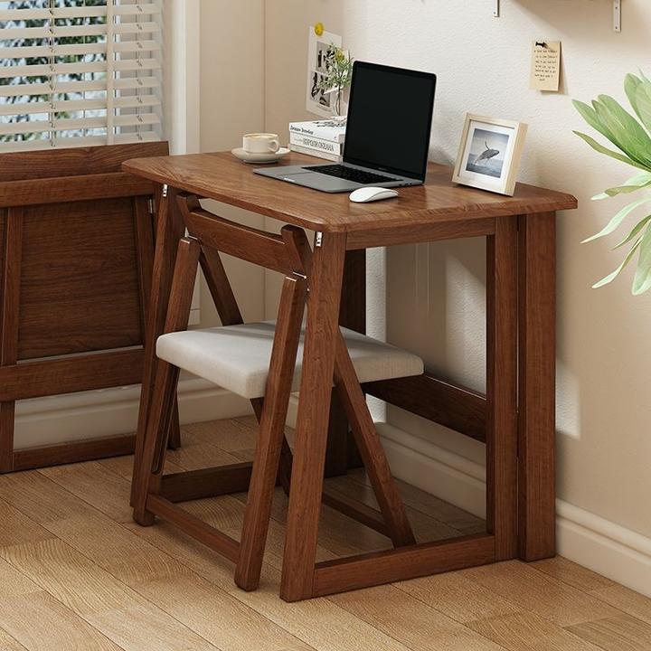 实木折叠桌椅落地茶几出租屋神器书桌学习桌写字桌家用电脑桌简约