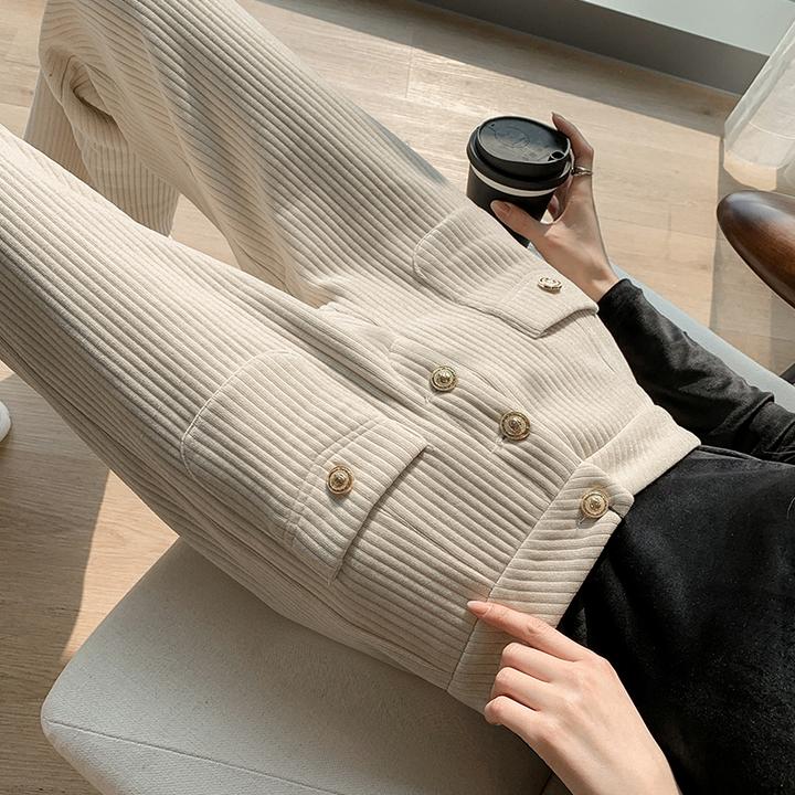 加绒米色雪尼尔阔腿裤女2025秋冬新款高腰显瘦直筒休闲灯芯绒裤子