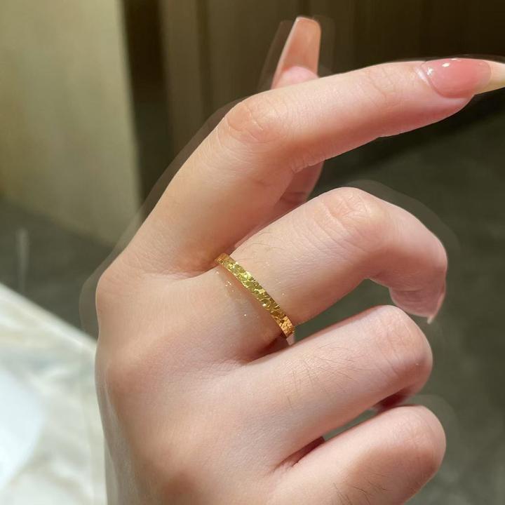 足金999碎冰冰戒指5D工艺爆闪时尚轻奢高级小众耐戴情侣精美礼物