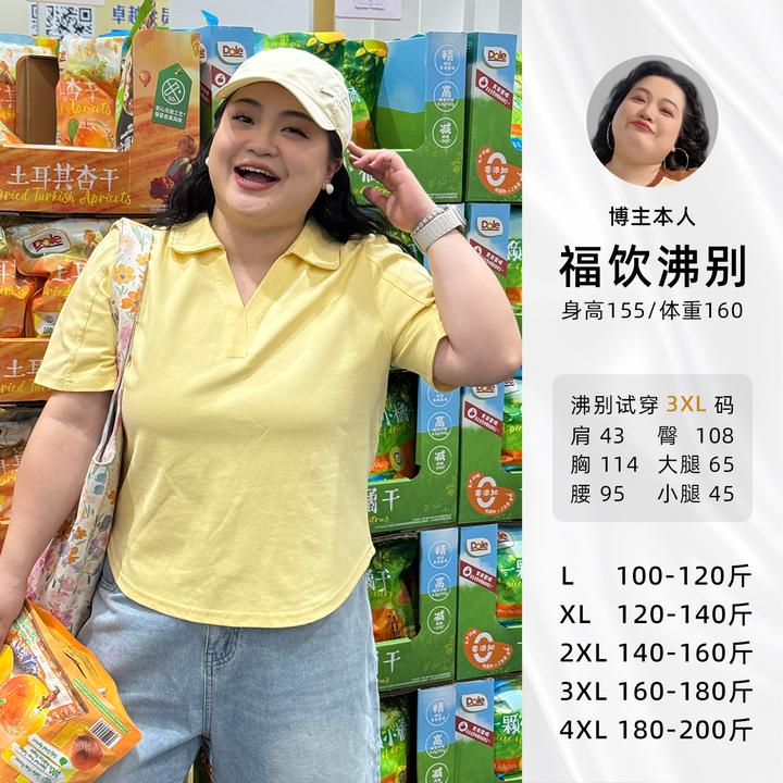 福饮沸别【温蒂日记】大码胖mm百搭显瘦正肩 polo领T恤短袖-211602