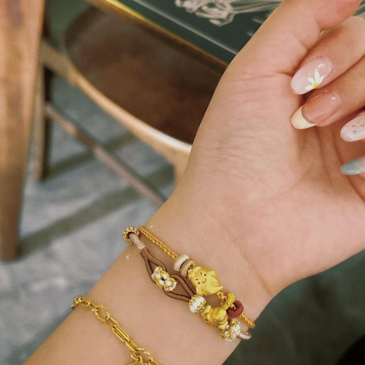 黄金中药养生小生姜巨财姜至 小人参人参暴富转运珠手链送女朋友