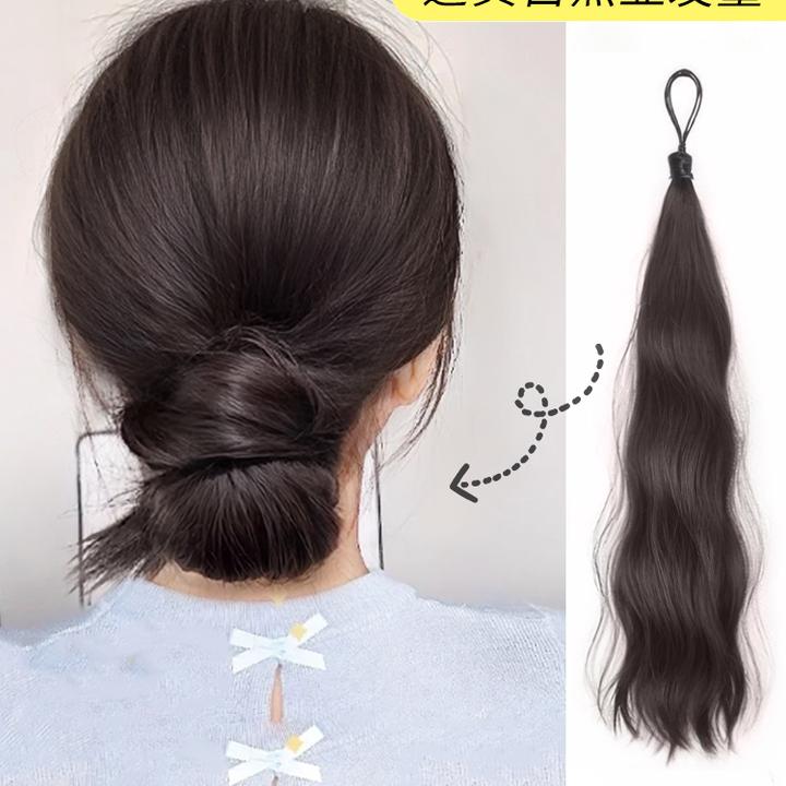 自绕发束丸子头仿真发花苞头假发发圈发包自然蓬松增发量盘发神器