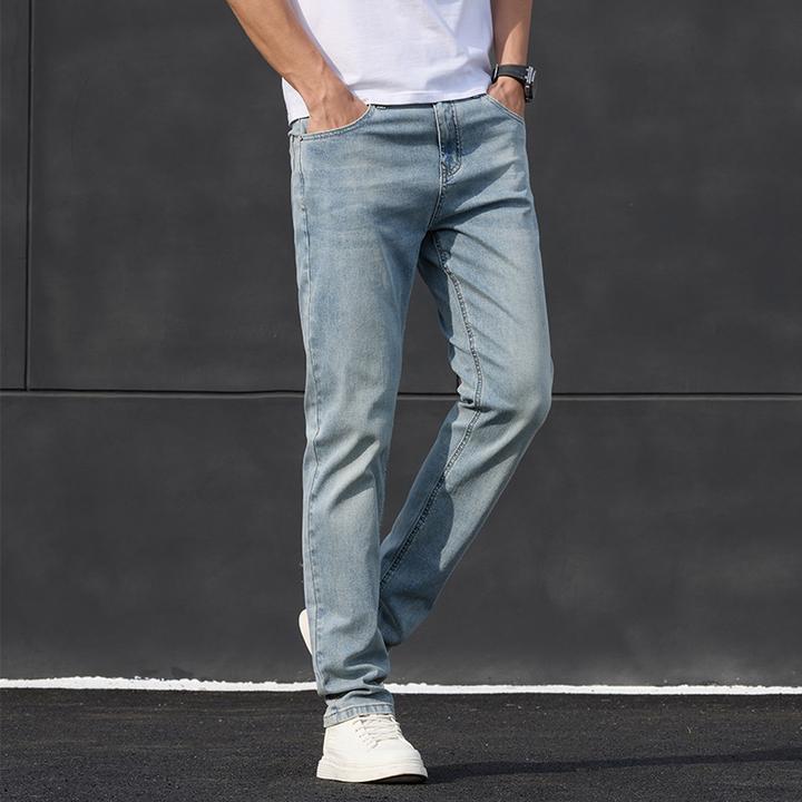 稻草人轻奢男士牛仔裤2025新款男春夏款修身直筒潮牌时尚高端休闲