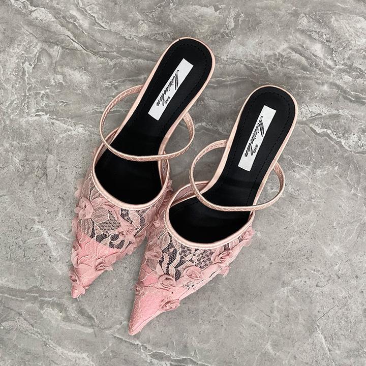 【JTG&SHOES 官方正品】包头半拖鞋女外穿2025新款夏季小香风粉色